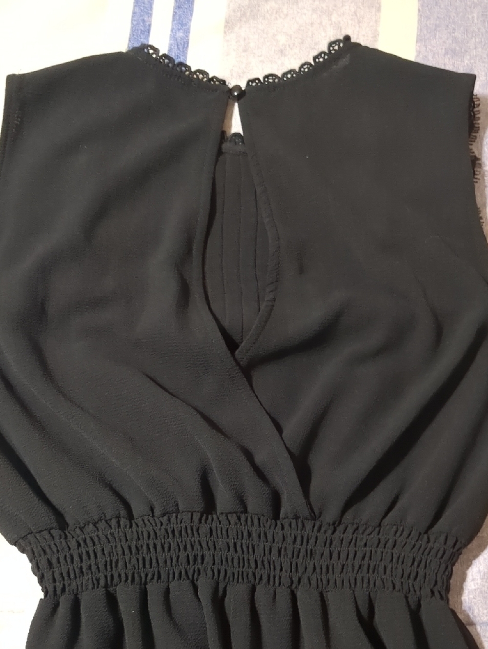 Monteau Los Angeles Black Sleeveless jumpsuit skinny elastic waistband Size Smal - Picture 10 of 13